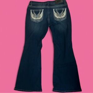 Stylish Blue Jeans with Embroidered Pockets